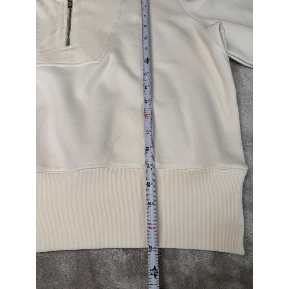 Loft Rhinestone Accented Ivory Collared 1/4 Zip Sweatshirt Womens Size XL NWOT - Picture 6 of 7